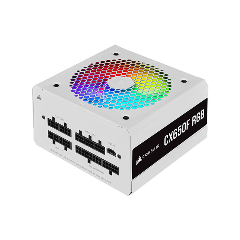 منبع تغذیه کامپیوتر کورسیر مدل CX650F RGB White Bronze Fully Modular