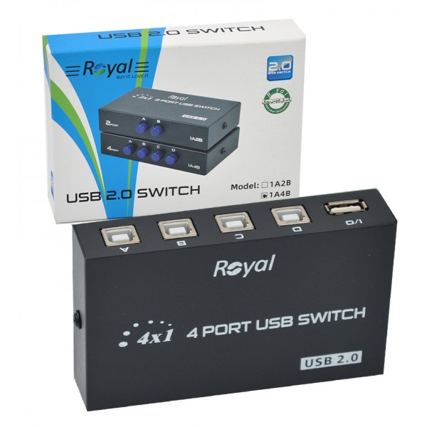 USB سوئیچ دستی 4 پورت رویال
