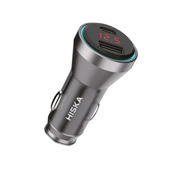 شارژر فندکی HCC-319 هیسکا (HISKA) همراه کابل USB-C