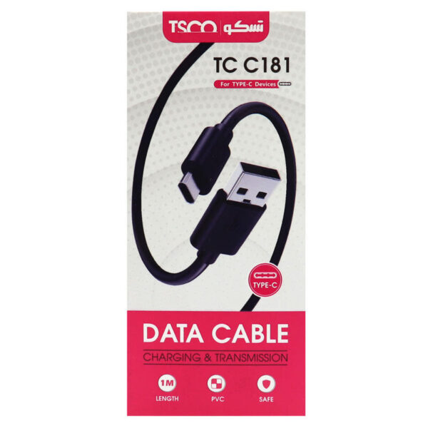کابل شارژ تسکو تایپ c مشکی 18- ttc