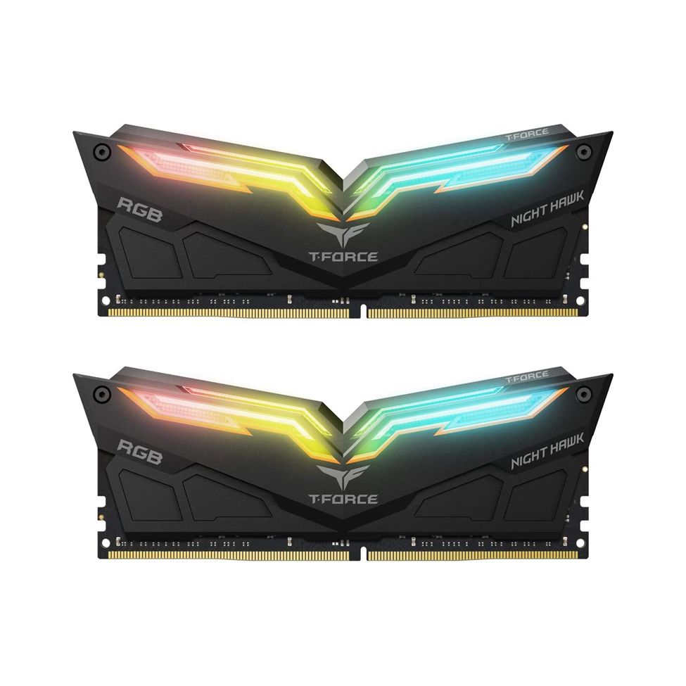 رم تیم گروپ مدل DDR4 دو کاناله 3200 مگاهرتز CL16  T-Force Night Hawk RGB ظرفیت 16 گیگابایت