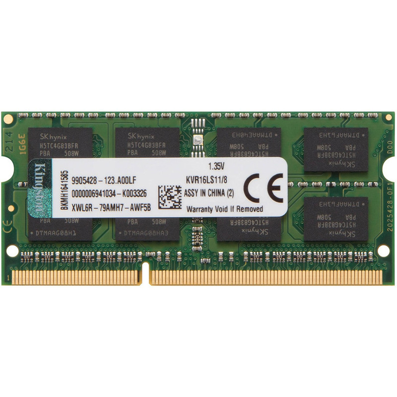 رم لپ تاپ DDR3L تک کاناله 1600 مگاهرتز CL11 کینگستون مدل ValueRAM ظرفیت 8 گیگابایت